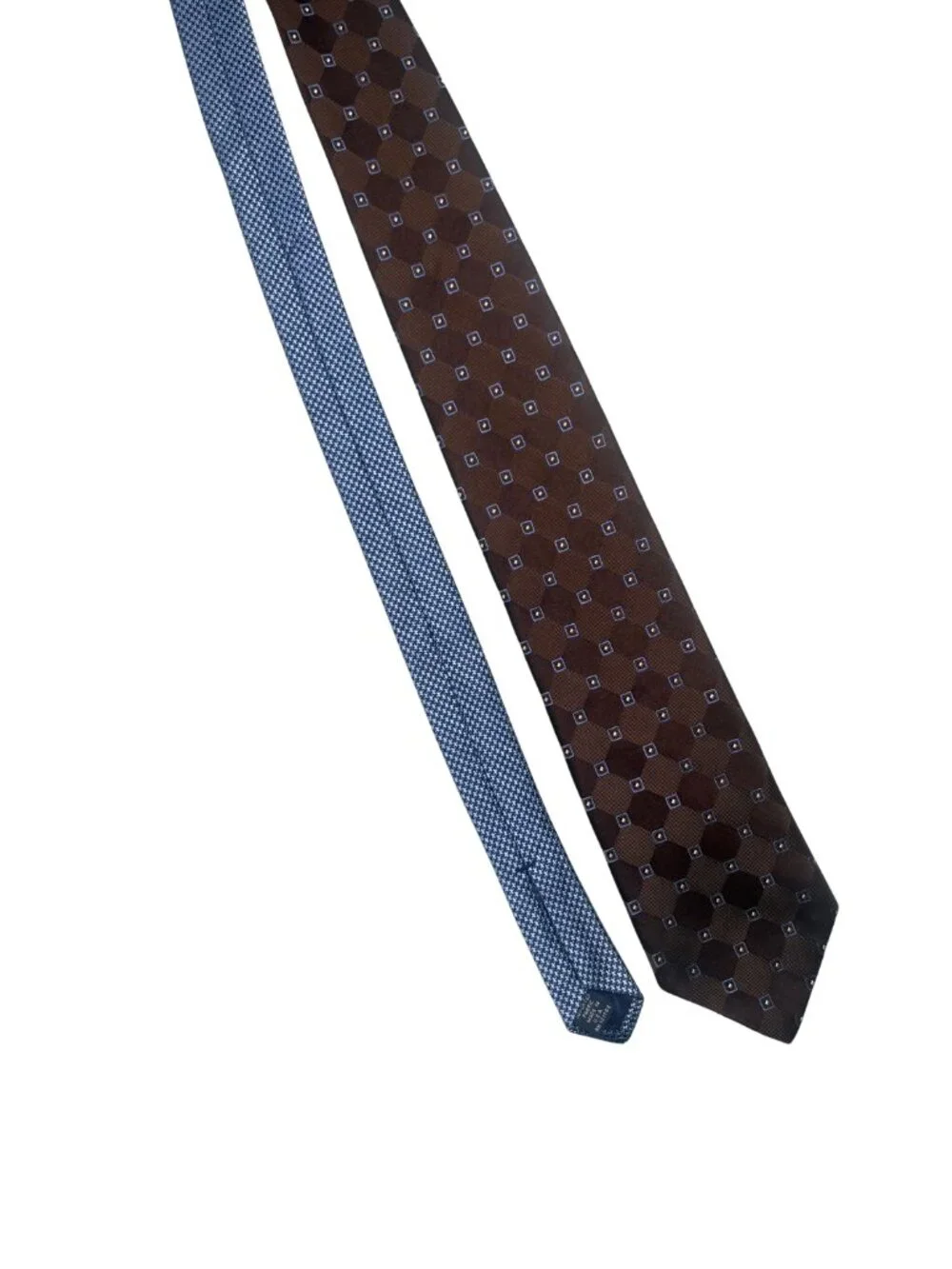 Tommy Hilfiger Brown Blue Geometric Silk Tie Classic Men's Necktie 3.5